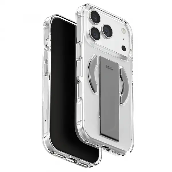 Husa MagSafe pentru Apple iPhone 17 Pro, UNIQ, Heldro Air MagClick, Transparenta Gri