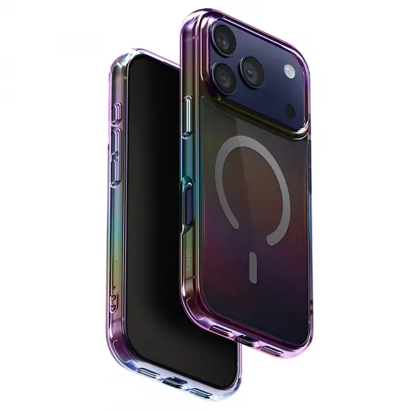 Husa MagSafe pentru Apple iPhone 17 Pro, UNIQ, Iridescia MagClick, Aurora