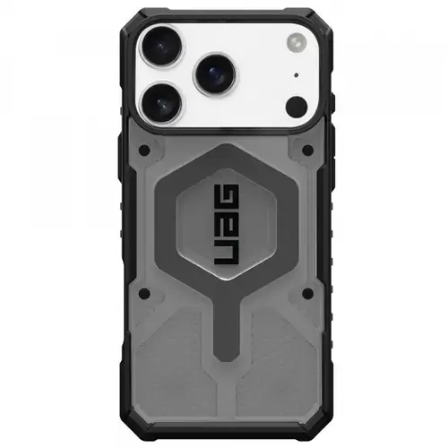 Husa MagSafe pentru Apple iPhone 17 Pro, Urban Armor Gear, Pathfinder Clear (Gri)