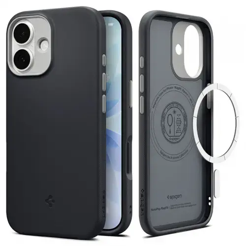 Husa MagSafe pentru Apple iPhone 17, Spigen, Caseology Nano Pop, Neagra