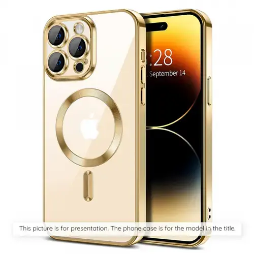 Husa MagSafe pentru Apple iPhone 17, Techsuit, Luxury Crystal, Aurie