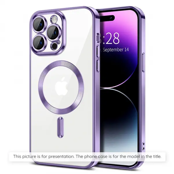 Husa MagSafe pentru Apple iPhone 17, Techsuit, Luxury Crystal, Mov Deschis