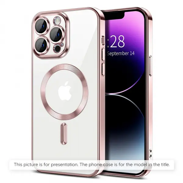 Husa MagSafe pentru Apple iPhone 17, Techsuit, Luxury Crystal, Roz