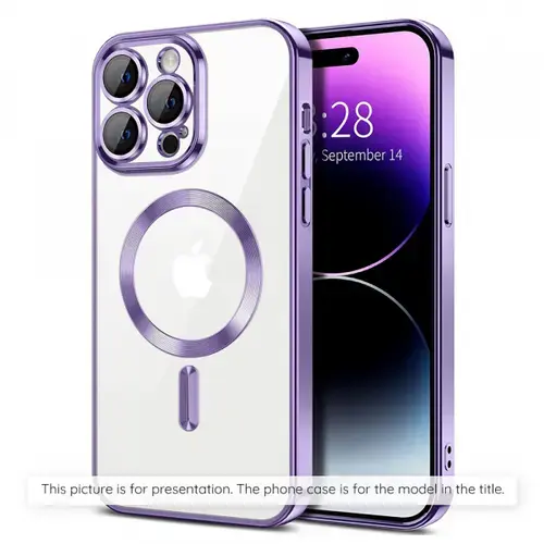 Husa MagSafe pentru Apple iPhone 17, Techsuit, Luxury Crystal, Mov Deschis