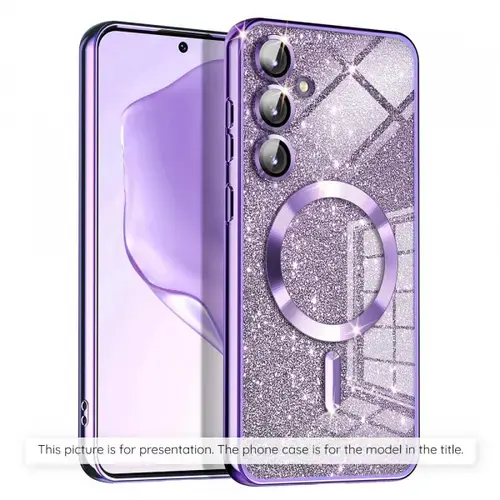 Husa MagSafe pentru Apple iPhone 17, Techsuit, Luxury Glitter, Mov Deschis