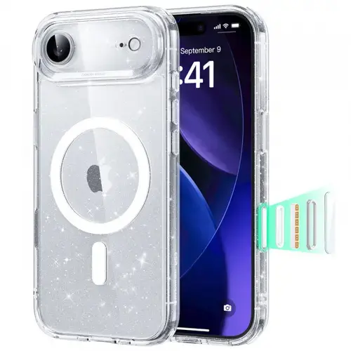 Husa MagSafe pentru Apple iPhone Air, ESR, Classic Hybrid Shimmer, Transparenta