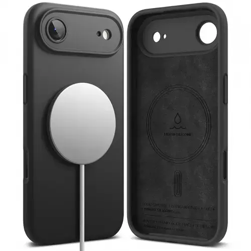 Husa MagSafe pentru Apple iPhone Air, Ringke, Silicone, Neagra