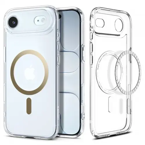 Husa MagSafe pentru Apple iPhone Air, Spigen, Ultra Hybrid, Aurie Transparenta
