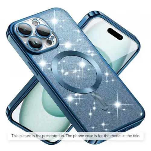 Husa MagSafe pentru Apple iPhone Air, Techsuit, Luxury Glitter, Bleu