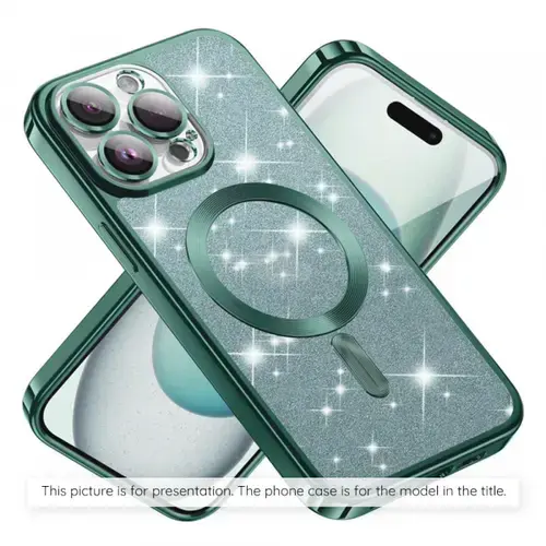 Husa MagSafe pentru Apple iPhone Air, Techsuit, Luxury Glitter, Verde Deschis
