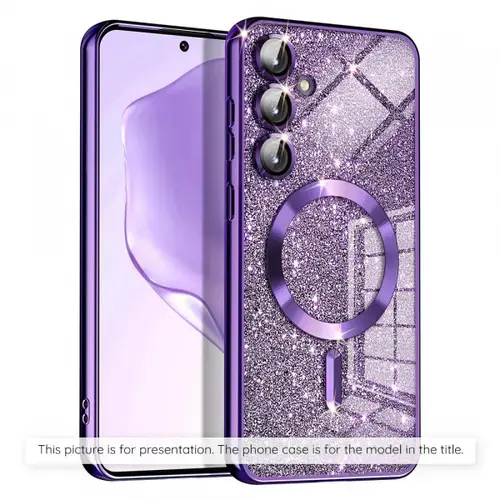 Husa MagSafe pentru Apple iPhone Air, Techsuit, Luxury Glitter, Mov Inchis