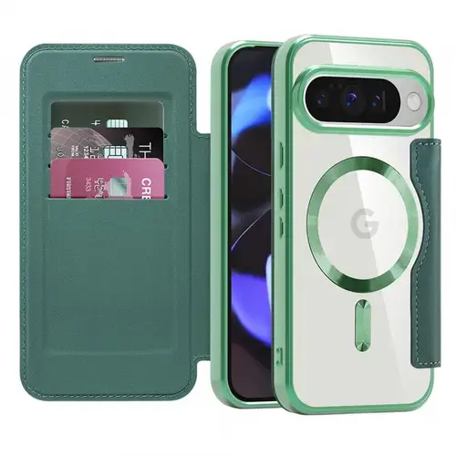 Husa MagSafe pentru Google Pixel 10 Pro / 10, Techsuit, SmartMag Book (Verde)