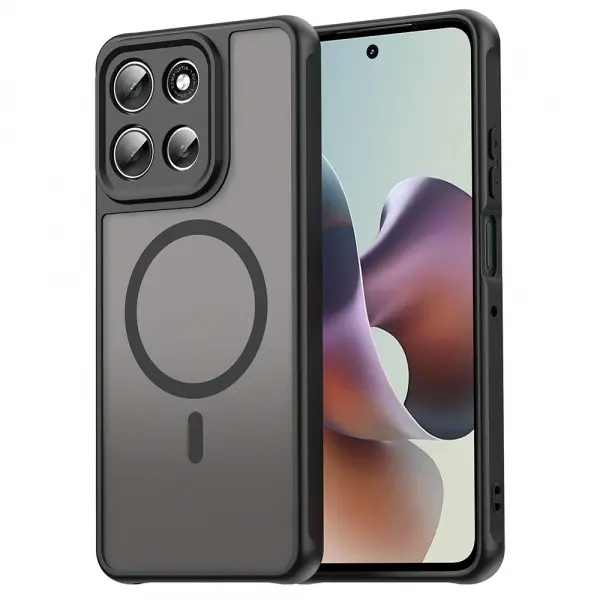 Husa MagSafe pentru Motorola Moto G86, Techsuit, HaloFrost II, Neagra