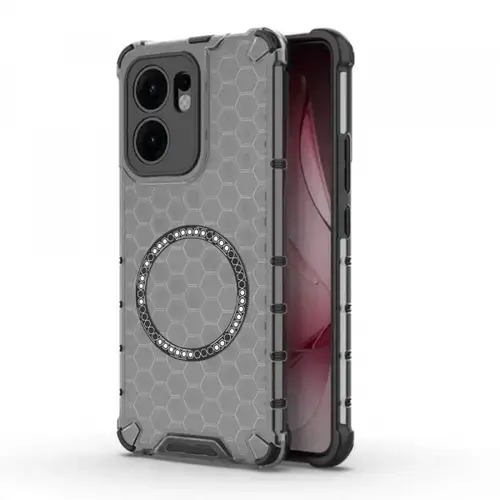 Husa MagSafe pentru Oppo Reno13 FS 5G / Reno13 F 4G / Reno13 F, Techsuit, HoneyComb Shield, Neagra