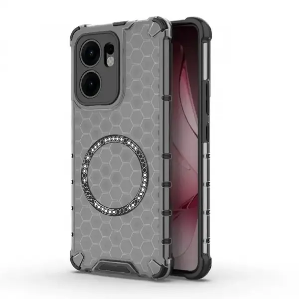 Husa MagSafe pentru Oppo Reno13 FS 5G / Reno13 F 4G / Reno13 F, Techsuit, HoneyComb Shield, Neagra