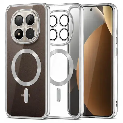 Husa MagSafe pentru Poco M8 Pro / Redmi Note 15 Pro+ 5G, Techsuit, Luxury Crystal, Argintiu