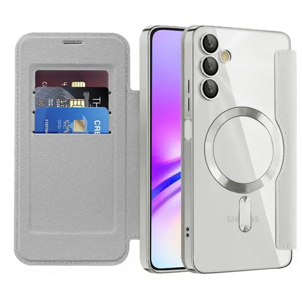 Husa MagSafe pentru Samsung Galaxy A05s A057, Techsuit, SmartMag Book, Gri