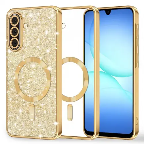 Husa MagSafe pentru Samsung Galaxy A17 4G / A17 5G, Techsuit, Luxury Glitter, Aurie