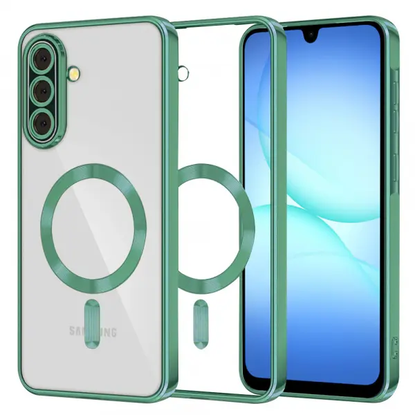 Husa MagSafe pentru Samsung Galaxy A17 4G / A17 5G, Techsuit, Luxury Crystal, Verde Deschis