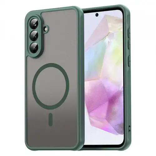 Husa MagSafe pentru Samsung Galaxy A36 A366, Techsuit, HaloFrost II, Verde