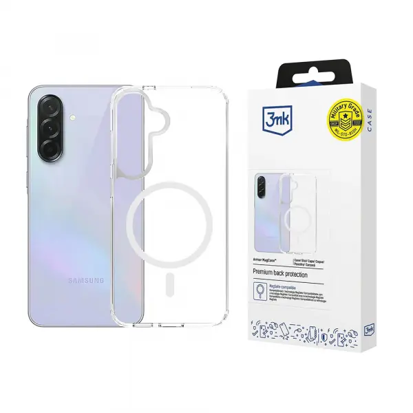 Husa MagSafe pentru Samsung Galaxy A37 5G, 3MK, Armor MagCase, Transparenta