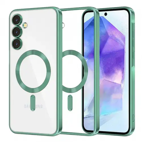 Husa MagSafe pentru Samsung Galaxy A55 5G A556, Techsuit, Luxury Crystal, Verde Deschis