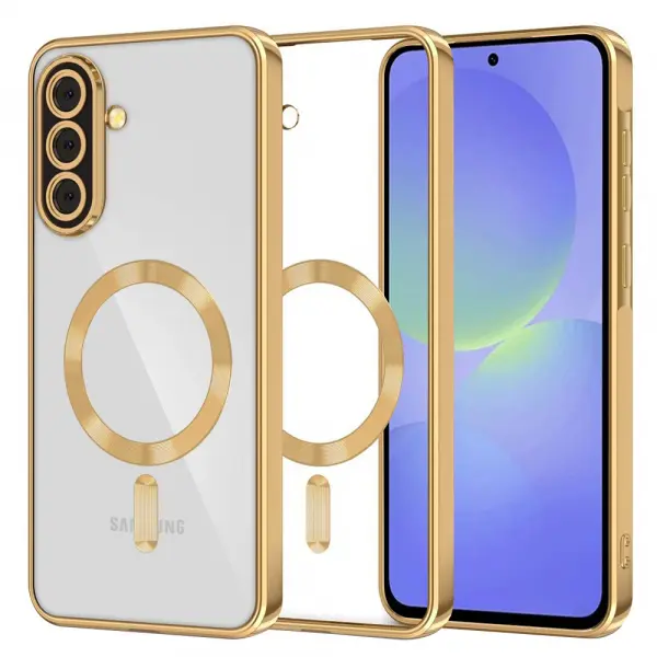 Husa MagSafe pentru Samsung Galaxy A56 A566 / A36 A366, Techsuit, Luxury Crystal, Aurie