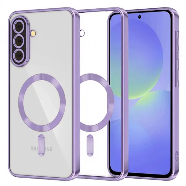 Husa MagSafe pentru Samsung Galaxy A56 A566 / A36 A366, Techsuit, Luxury Crystal, Mov Deschis