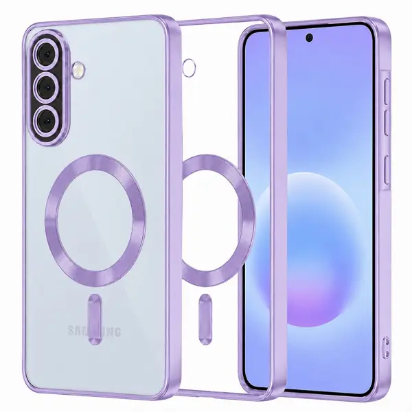 Husa MagSafe pentru Samsung Galaxy A57 5G, Techsuit, Luxury Crystal, Mov Deschis