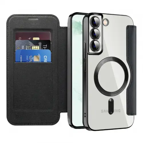 Husa MagSafe pentru Samsung Galaxy S22+ 5G S906 Techsuit SmartMag Book (Negru)