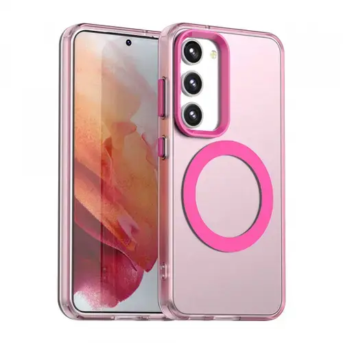 Husa MagSafe pentru Samsung Galaxy S23 S911 Techsuit CandyCase (Roz/Transparent)