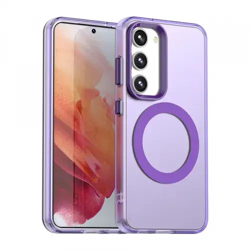 Husa MagSafe pentru Samsung Galaxy S23 S911 Techsuit CandyCase (Mov/Transparent)