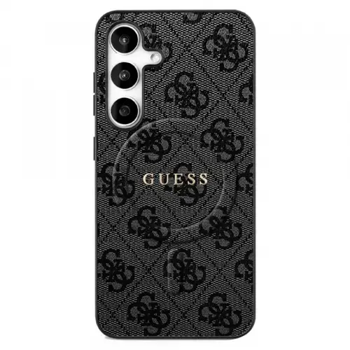 Husa MagSafe pentru Samsung Galaxy S25 FE, Guess, 4G Ring Classic Logo, Neagra