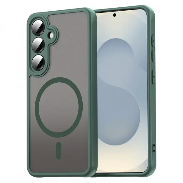 Husa MagSafe pentru Samsung Galaxy S25 FE, Techsuit, HaloFrost II, Verde