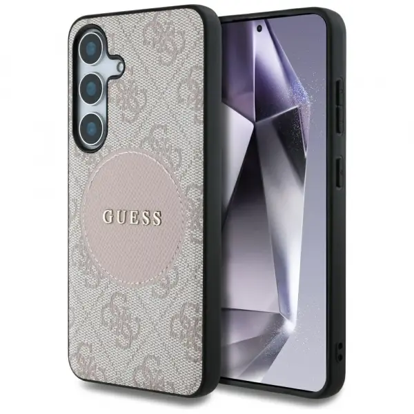 Husa MagSafe pentru Samsung Galaxy S25+ S936, Guess, 4G Circle Classic Logo, Roz
