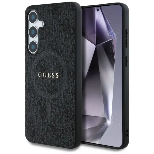 Husa MagSafe pentru Samsung Galaxy S25+ S936, Guess, 4G Ring Classic Logo, Neagra