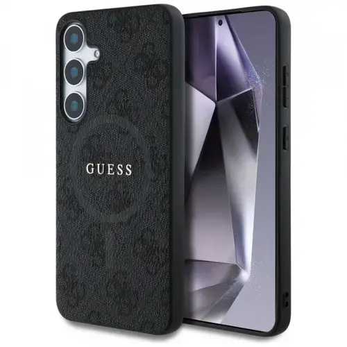 Husa MagSafe pentru Samsung Galaxy S25+ S936, Guess, 4G Ring Classic Logo, Neagra