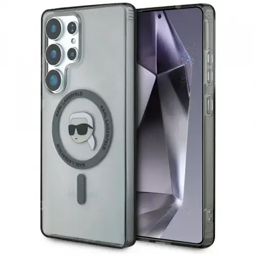 Husa MagSafe pentru Samsung Galaxy S25 Ultra S938, Karl Lagerfeld, IML Karl's Head, Neagra