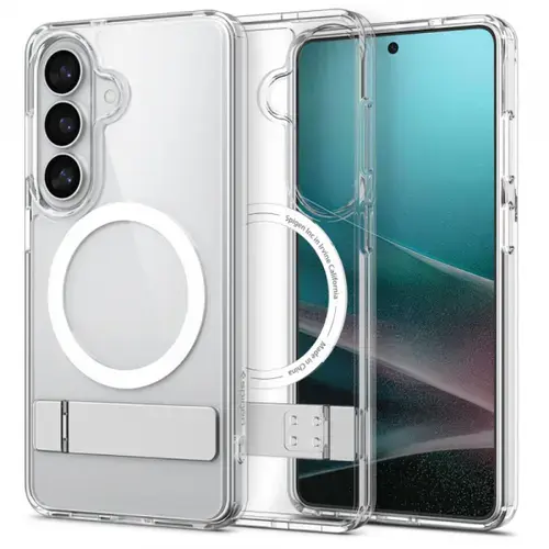 Husa MagSafe pentru Samsung Galaxy S26 Plus S947, Spigen, Ultra Hybrid S, Transparenta Alba