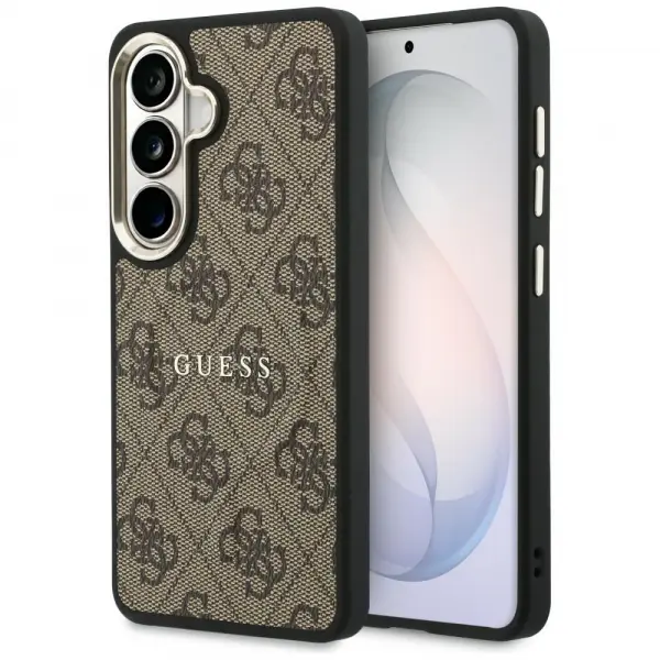 Husa MagSafe pentru Samsung Galaxy S26 S942, Guess, 4G Embossed Ring, Maro