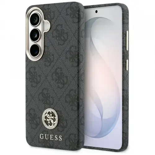 Husa MagSafe pentru Samsung Galaxy S26 S942, Guess, Rhinestone Round Logo, Negru