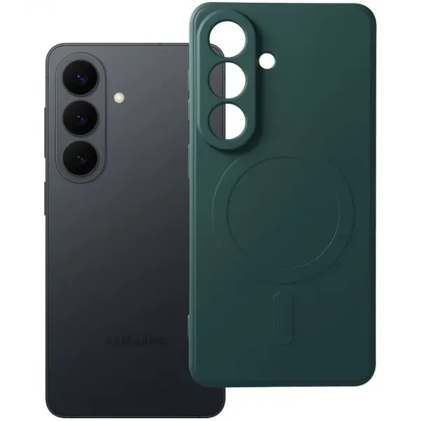 Husa MagSafe pentru Samsung Galaxy S26 S942, OEM, Silicone Mag, Verde