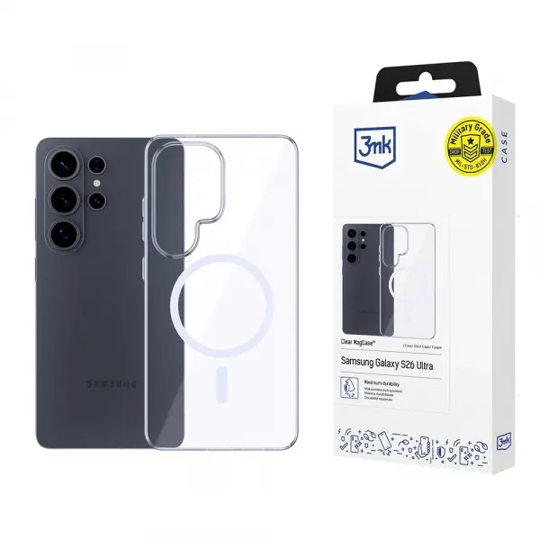 Husa MagSafe pentru Samsung Galaxy S26 Ultra S948, 3MK, Clear MagCase, Transparenta