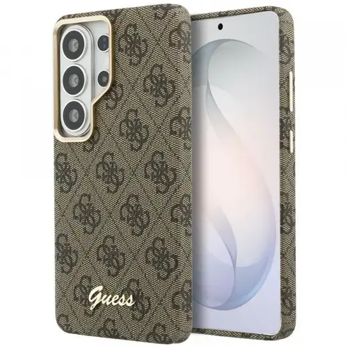 Husa MagSafe pentru Samsung Galaxy S26 Ultra S948, Guess, 4G Script Logo, Maro