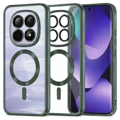 Husa MagSafe pentru Xiaomi Poco M8 / Redmi Note 15 5G / Note 15 4G, Techsuit, Luxury Crystal, Verde Inchis