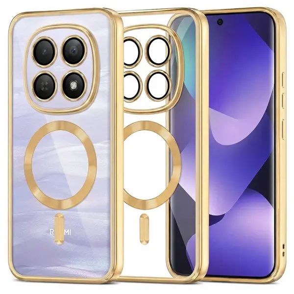 Husa MagSafe pentru Xiaomi Poco M8 / Redmi Note 15 5G / Note 15 4G, Techsuit, Luxury Crystal, Aurie