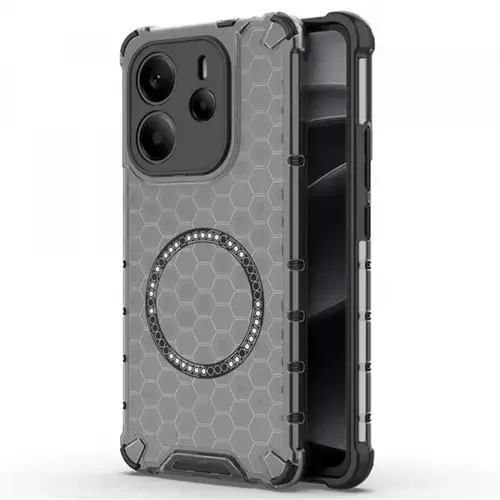 Husa MagSafe pentru Xiaomi Redmi Note 14 4G (Regional), Techsuit, HoneyComb Shield, Neagra