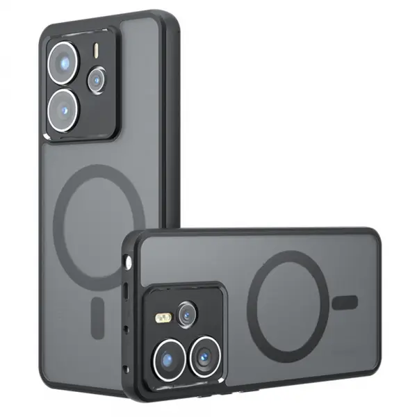 Husa MagSafe pentru Xiaomi Redmi Note 14 4G (Standard), Techsuit, PureFrost, Neagra
