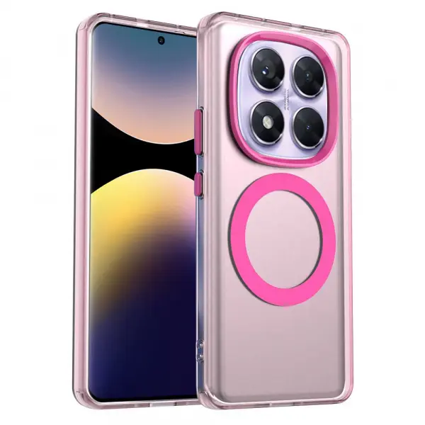Husa MagSafe pentru Xiaomi Redmi Note 14 Pro 4G, Techsuit, CandyCase, Roz
