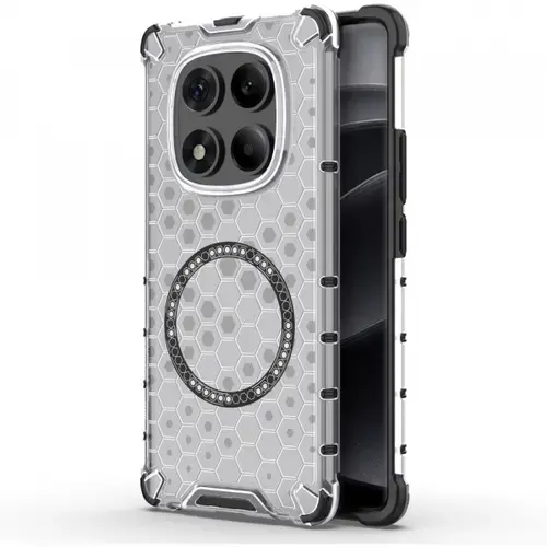 Husa MagSafe pentru Xiaomi Redmi Note 14 Pro 4G, Techsuit, HoneyComb Shield, Alba